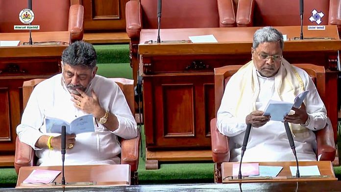 File photo of Karnataka Deputy CM DK Shivakumar (R) and CM Siddaramaiah (L) | ANI