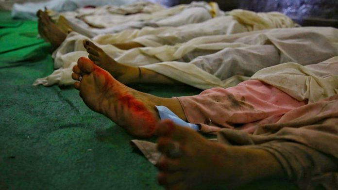 Dead bodies kept in Hathras district hospital after stampede at satsang site | ThePrint | Manisha Mondal
