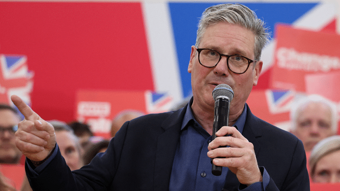 British opposition Labour Party leader Keir Starmer speaks at a Labour general election campaign event in Britain| Reuters | Phil Noble 