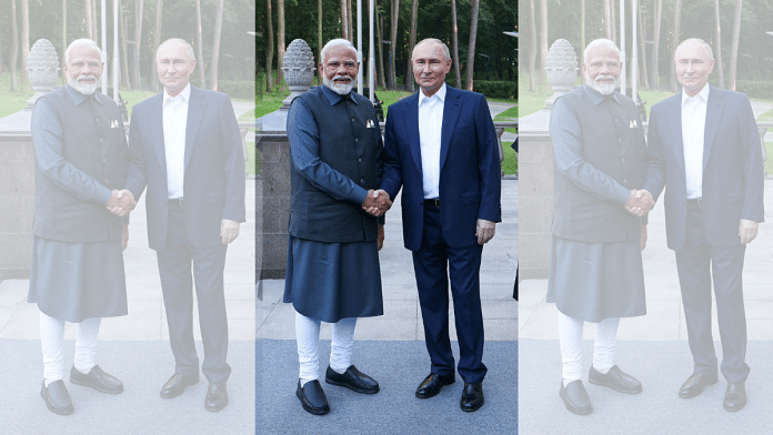 President Putin hosted PM Modi at the Novo-Ogaryovo in Moscow | @PMOIndia | X (formerly Twitter)