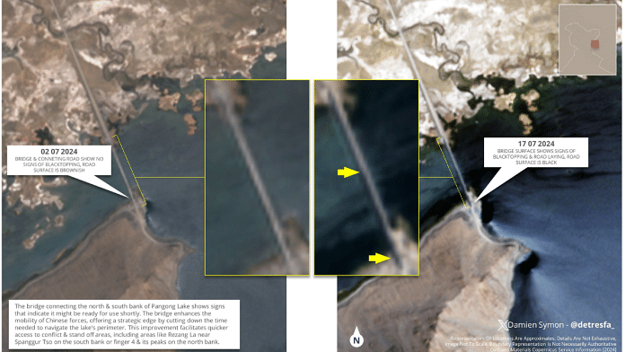 Satellite image of the bridge at the site in Eastern Ladakh | Twitter | @detresfa_