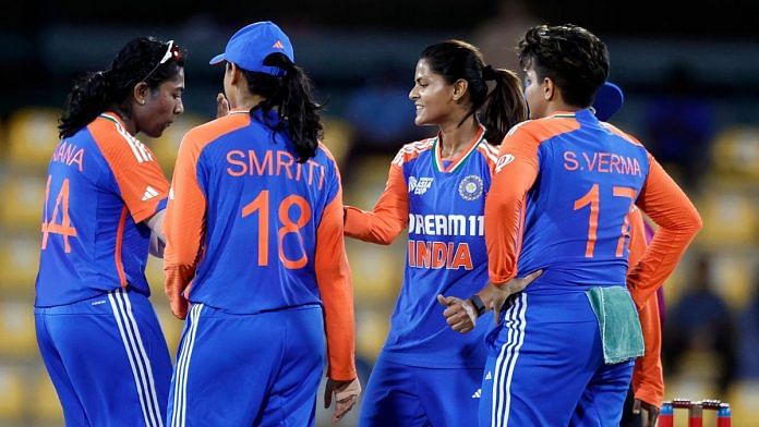 India Women's captain Smriti Mandhana and teammates Radha Yadav, Shafali Verma and Sajeevan Sajana during a match against Nepal in the Women’s Asia Cup T20 | ANI