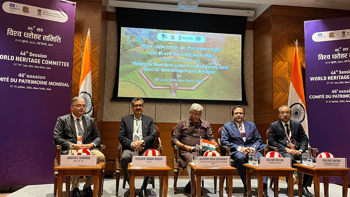 addl. DG, ASI Janwhij Sharma, DG ASI Yadhuvir Singh Rawat, Culture and Tourism Minister Gajendra Singh Shekhawat, Culture Secretary Govind Mohan, Commissioner Secretary of Assam Ranjan Singh | Antara Baruah | ThePrint