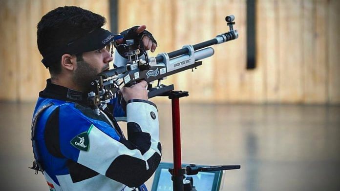 ndia's shooter Arjun Babuta competes in men�s 10m air rifle final round, at the Summer Olympics Games 2024, in Paris, Monday, July 29, 2024 | PTI