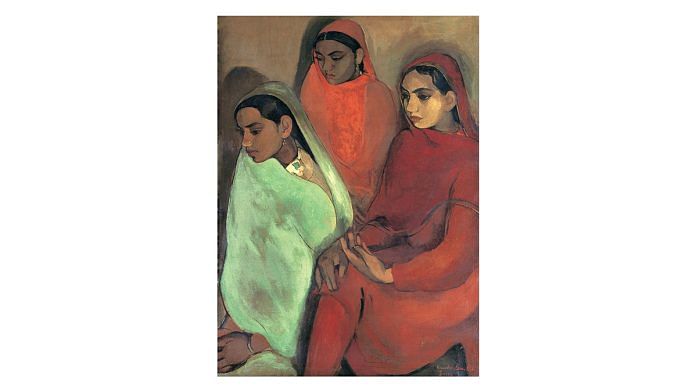Group of Three Girls, Amrita Sher-Gil, c. 1935, Oil on canvas. | Wikimedia Commons