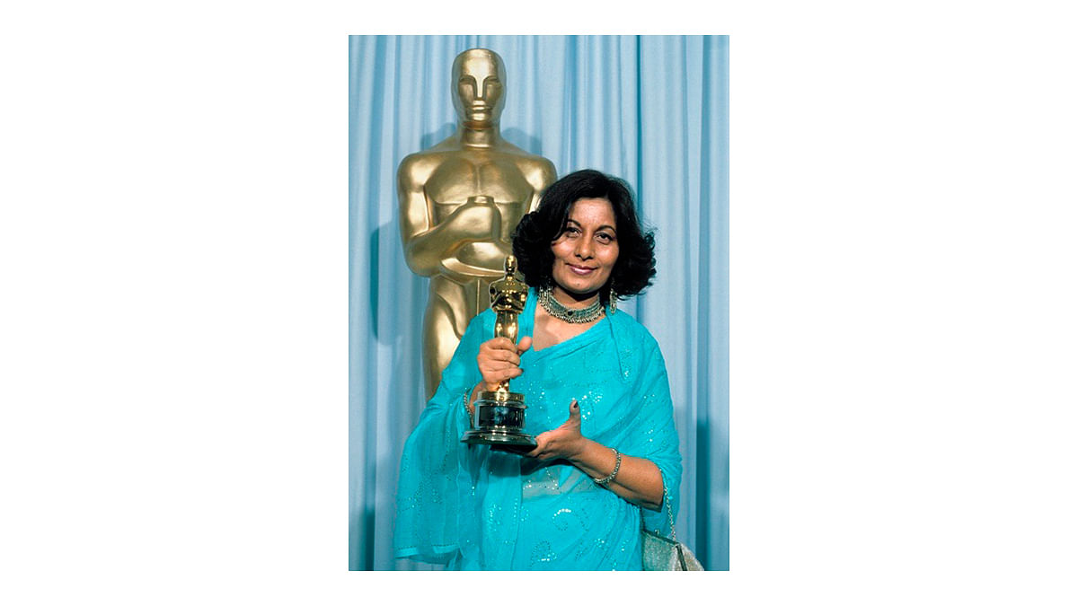 Bhanu Athaiya at the 55th Oscar awards, 1983. | Wikimedia Commons