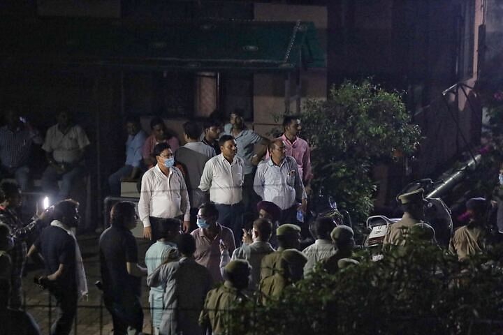 Scenes outside Hathras’ Bagla Hospital Tuesday night | Manisha Mondal | ThePrint
