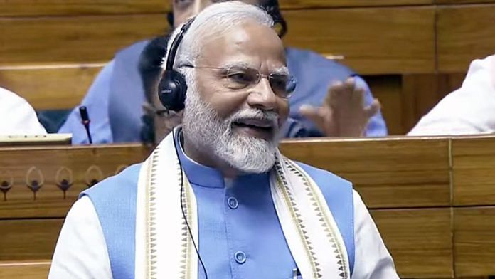 Prime Minister Narendra Modi in Parliament Tuesday