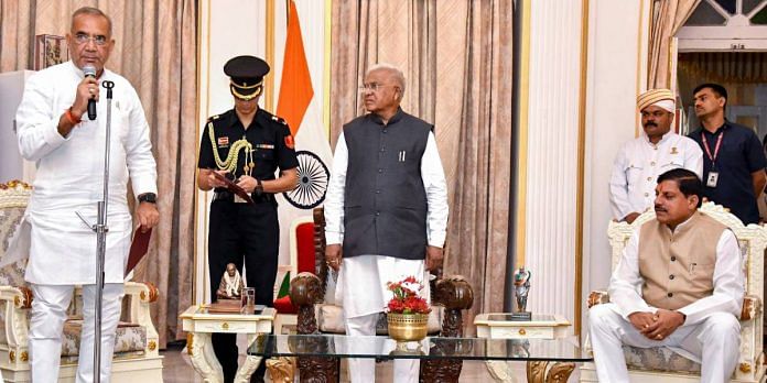 A file photo of MLA Ramniwas Rawat takes oath in the MP cabinet | ANI