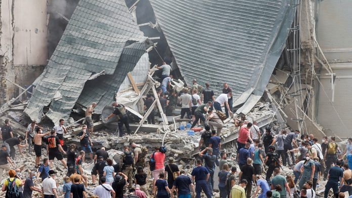 Rescuers work at Ohmatdyt Children's Hospital that was damaged during a Russian missile strikes, amid Russia's attack on Ukraine, in Kyiv, Ukraine July 8, 2024 | Reuters