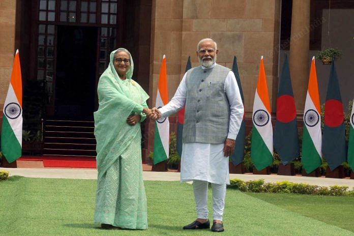 File photo of Sheikh Hasina with PM Narendra Modi | Praveen Jain, ThePrint