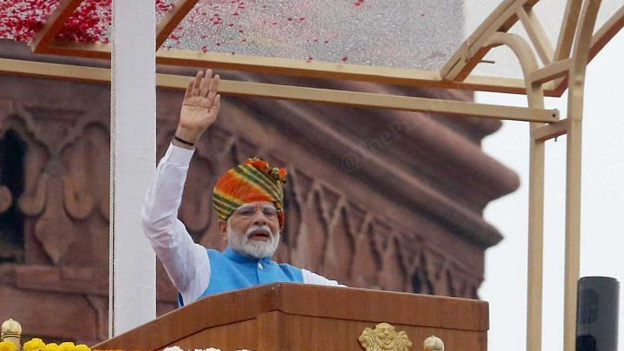 PM Modi delivering Independence Day speech on Thursday | ThePrint Photo by Praveen Jain