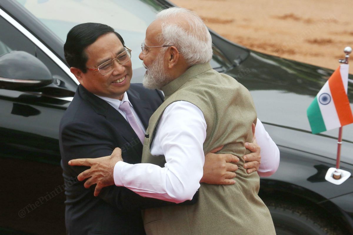 Vietnamese PM Pham Minh Chinh and PM Narendra Modi share a light moment | Praveen Jain | ThePrint