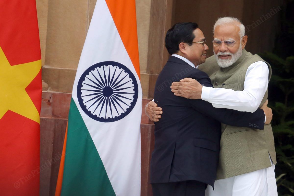 Modi and Chinh hug at Hyderabad House | Praveen Jain | ThePrint