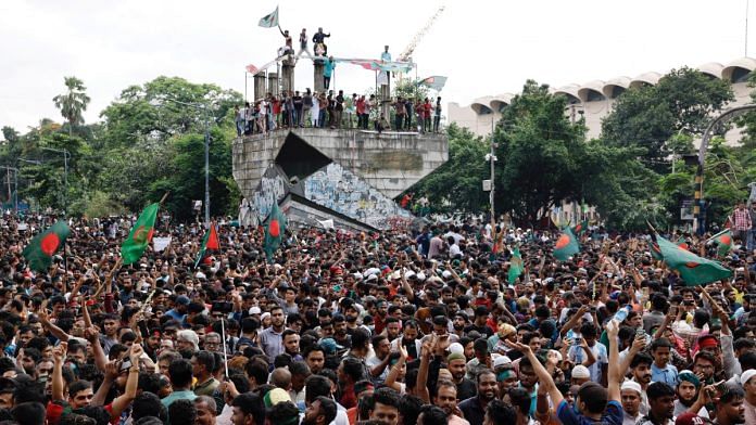 People celebrate the resignation of Bangladeshi Prime Minister Sheikh Hasina in Dhaka | Reuters