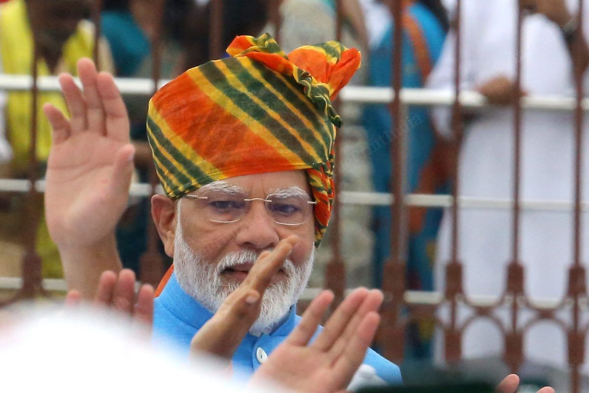 PM Modi meets school childrens after his speech at Red Fort | Praveen Jain | ThePrint