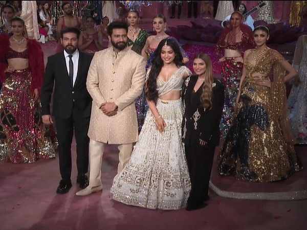 Vicky Kaushal, Rashmika Mandanna dazzle as showstoppers for Falguni Shane Peacock at India Couture Week 2024