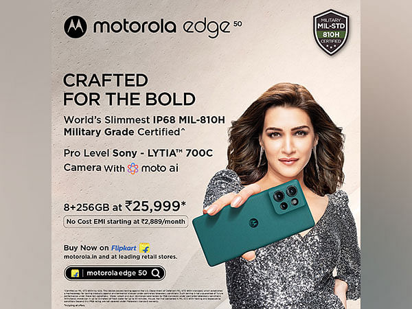 motorola edge 50: Ultra Slim Design Featuring Latest Military Standards MIL-STD-810H for Durability Goes on Sale at an Effective Price of 25,999*