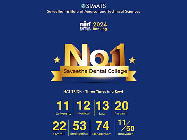 SIMATS Achieves Unprecedented Success in NIRF India Rankings 2024