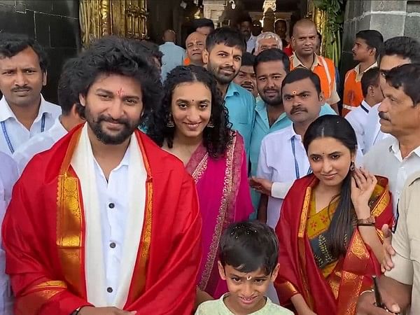 Nani, Priyanka Mohan seek blessings at Tirupati Balaji ahead of 'Saripodhaa Sanivaaram' release