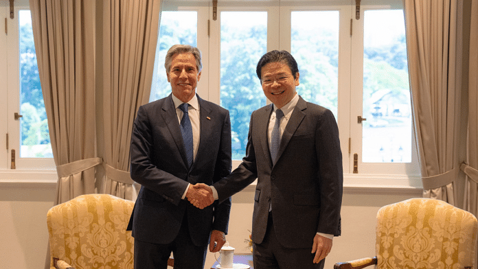 US Secretary of State Antony Blinken (left) with Singapore PM Lawrence Wong (right) | Credit: X(formerly Twitter)/@SecBlinken