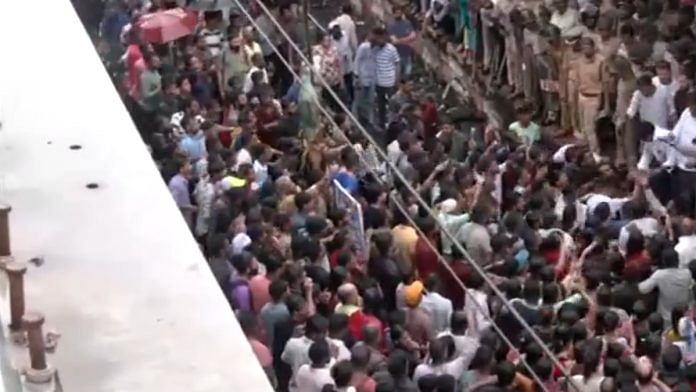 Still from video of protest at Badlapur railway station | ANI