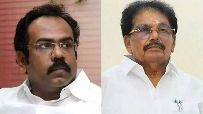 DMK ministers Thangam Thennarasu (left) and KKSSR Ramachandran | Photo: financedept.tn.gov.in