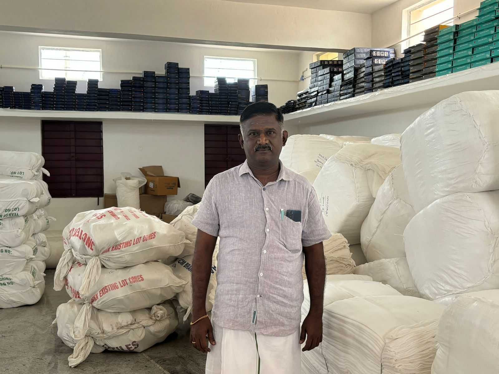 P Selvaraj, the owner of Vijaya Textiles | Vandana Menon, ThePrint