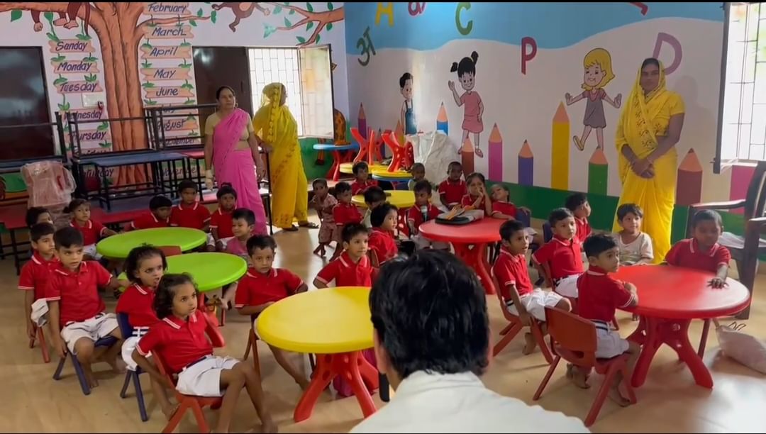 With the installation of digital screen, the almost empty Anganwadi classroom is now always full with children |special arrangement