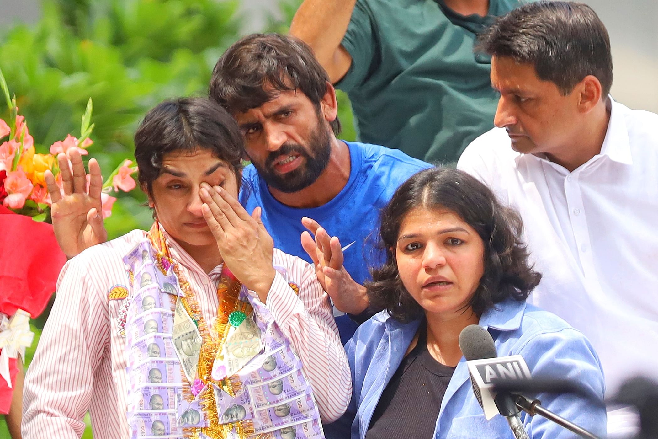 An emotional Vinesh Phogat at the aiport | Photo: Manisha Mondal | ThePrint