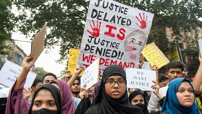 Representational image: Students protesting over the rape and murder of a trainee doctor at RG Kar Hospital in Kolkata | ANI