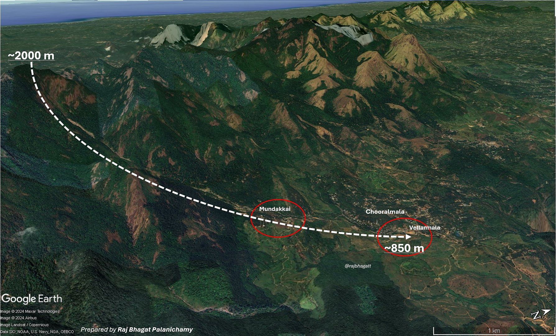 Increased velocity due to steep slope | Courtesy: Raj Bhagat Palanichamy