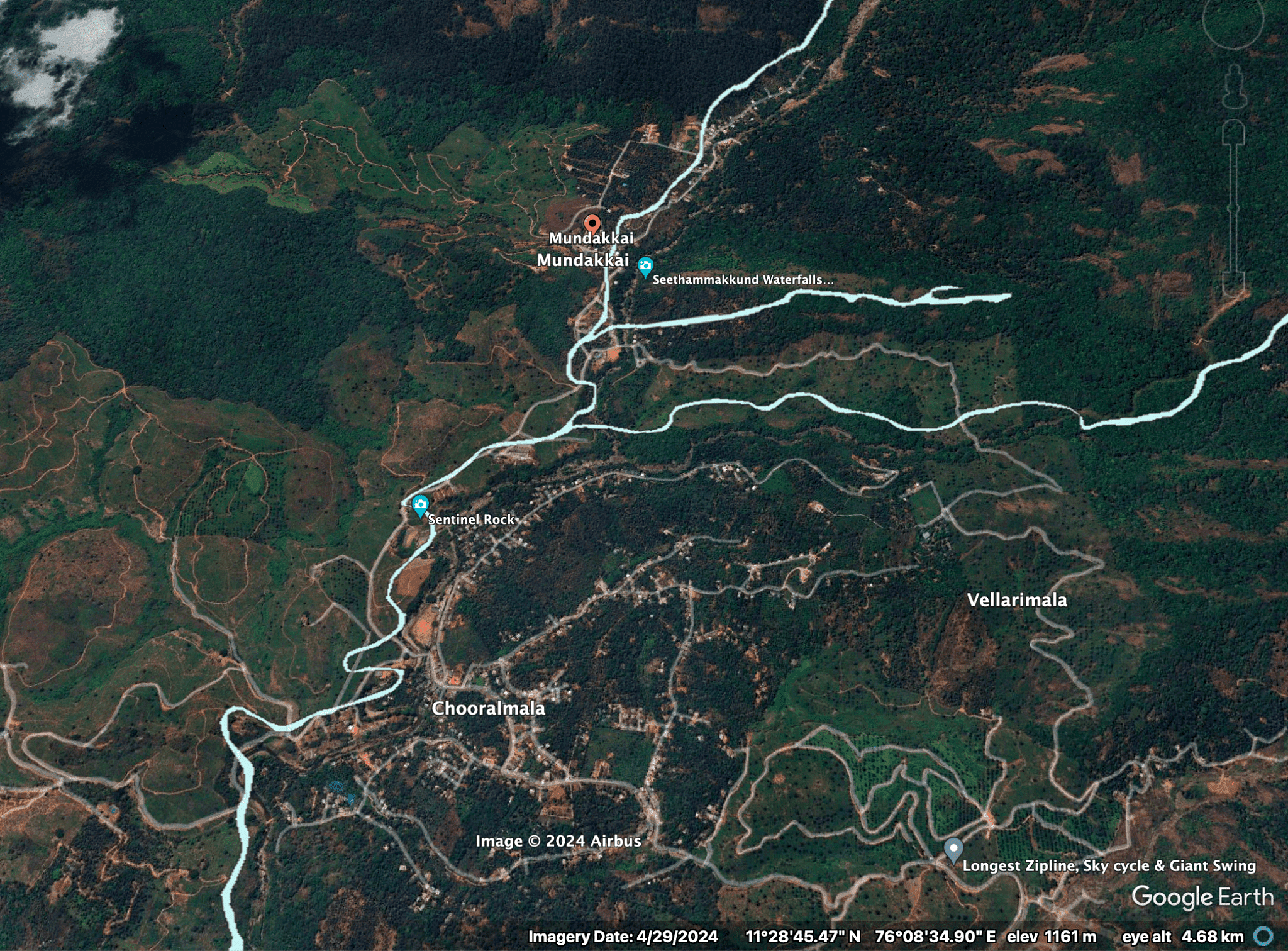 Chooralmala, Mundakkai and Vellarimala villages | Courtesy: Kerala Disaster Management Authority