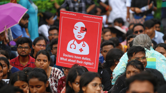 People protesting the rape and murder of trainee doctor in Kolkata | Representational image | Credit: Manisha Mondal/ThePrint