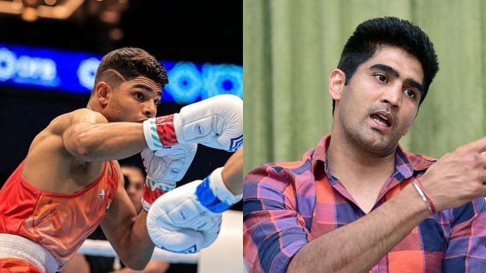 File photos: Nishant Dev (L) and Vijender Singh (R) | @nishantdevjr, ANI