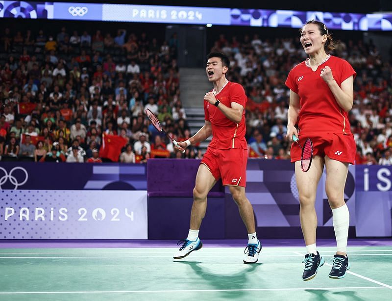 OlympicsBadmintonChinese pair claim mixed doubles gold but Shi exit's