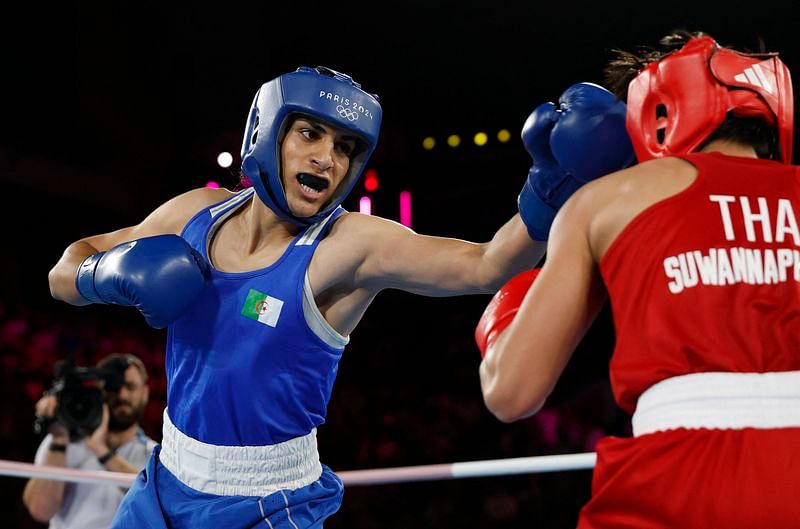 OlympicsBoxingAlgerian Khelif wins semifinal amid gender row