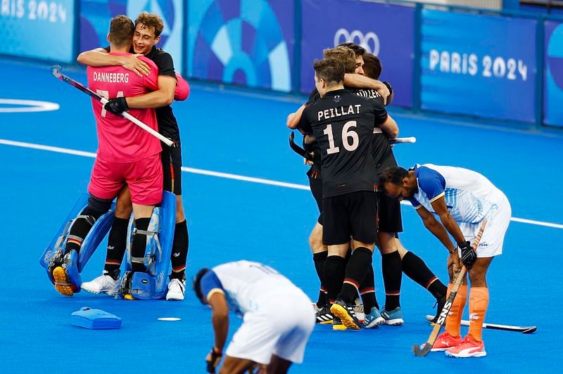 OlympicsHockeyGermany strike late to beat India 32 and set up men's