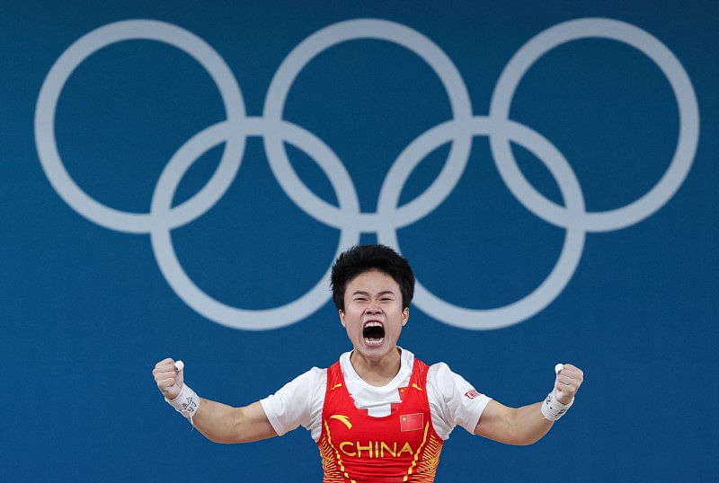 OlympicsWeightliftingChina's Hou wins backtoback titles in women's