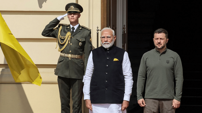 Ukraine's President Volodymyr Zelenskyy with PM Narendra Modi in Ukraine on 23rd August | Credit: Ukraine August 23, 2024. Ukrainian Presidential Press Service/Handout via Reuters