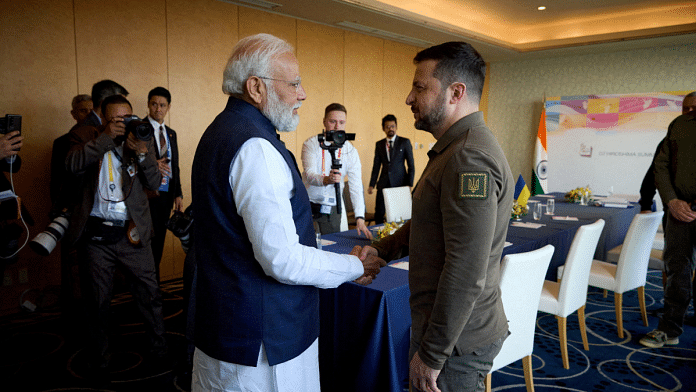 Ukraine's President Volodymyr Zelenskiy and Prime Minister Narendra Modi | Ukrainian Presidential Press Service/Handout via Reuters/File Photo