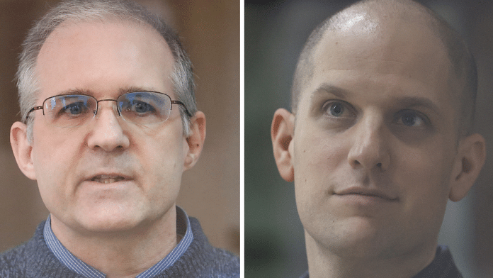 Former U.S. Marine Paul Whelan (left) and The Wall Street Journal reporter Evan Gershkovich (right) | File photos | Reuters/Maxim Shemetov and Evgenia Novozhenina