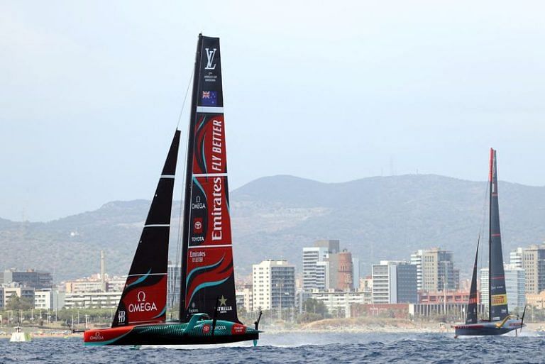 SailingNew Zealand damage boat onshore after first day of America's