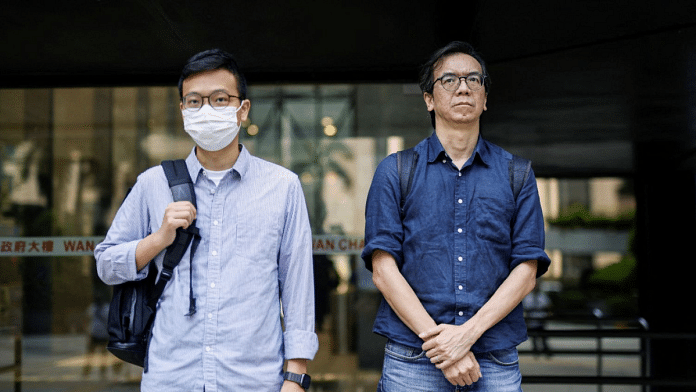 Chung Pui-kuen, former chief editor of Stand News, and Patrick Lam, former acting chief editor, leave District Court during the hearing on charges of conspiring to publish seditious publications, in Hong Kong, China on 27 June, 2023 | Reuters/Tyrone Siu/File Photo