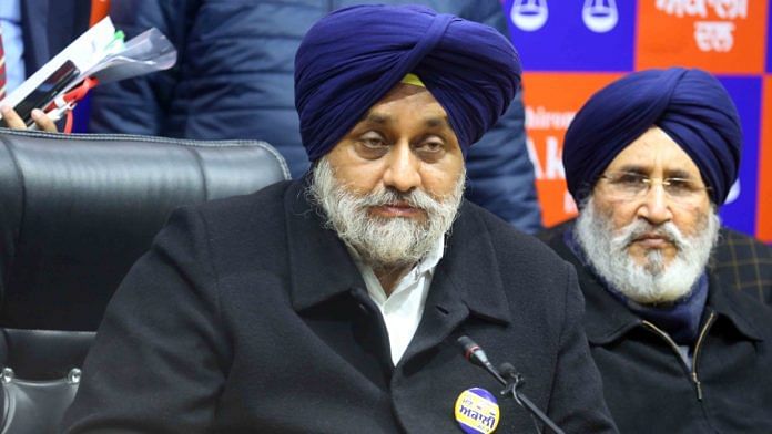 File photo of Sukhbir Singh Badal | Manisha Mondal | ThePrint