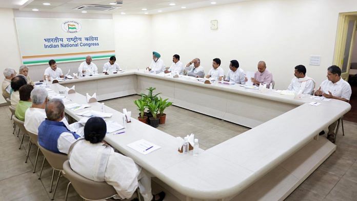 Leader of Opposition in Lok Sabha Rahul Gandhi and Congress President Mallikarjun Kharge hold the Jammu and Kashmir Congress Central Election Committee (CEC) meeting, at the party headquarters, in New Delhi on Friday. 23 August | ANI