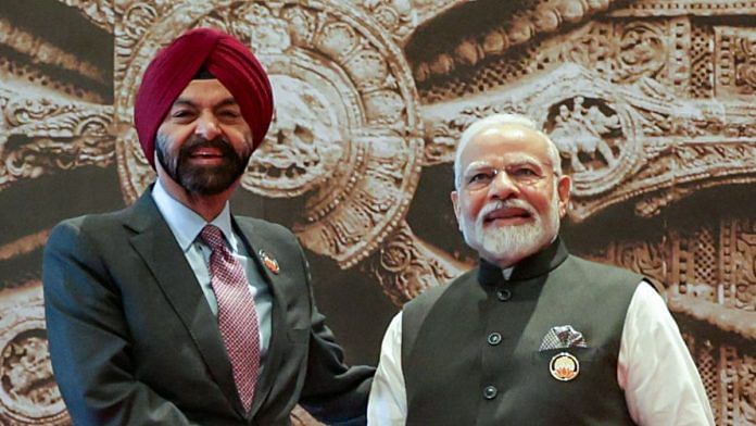 File photo of World Bank President Ajay Banga with PM Modi | ANI