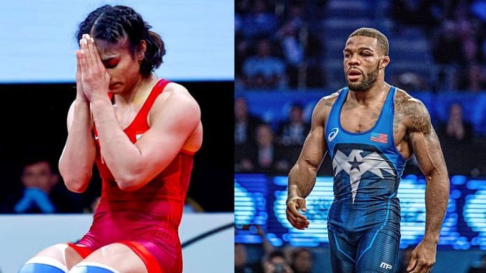 Vinesh Phogat (left); Jordan Burroughs (right) | ANI, Flickr