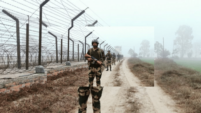 BSF troops on foot patrol along border | Representative Image | Urjita Bhardwaj | ThePrint