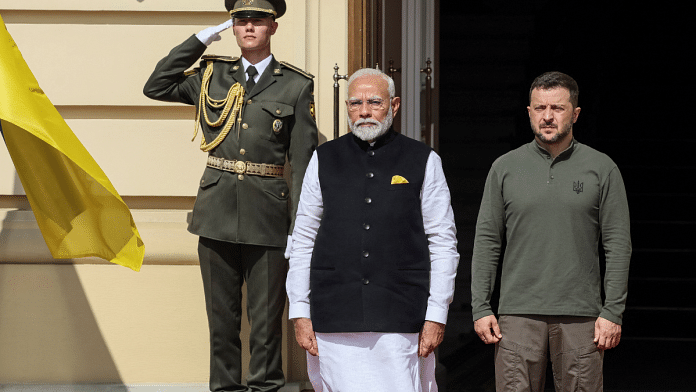 Indian Prime Minister Narendra Modi and Ukrainian President Volodymyr Zelenskiy met in Kyiv on Friday and attended an exposition devoted to children killed in war | Reuters